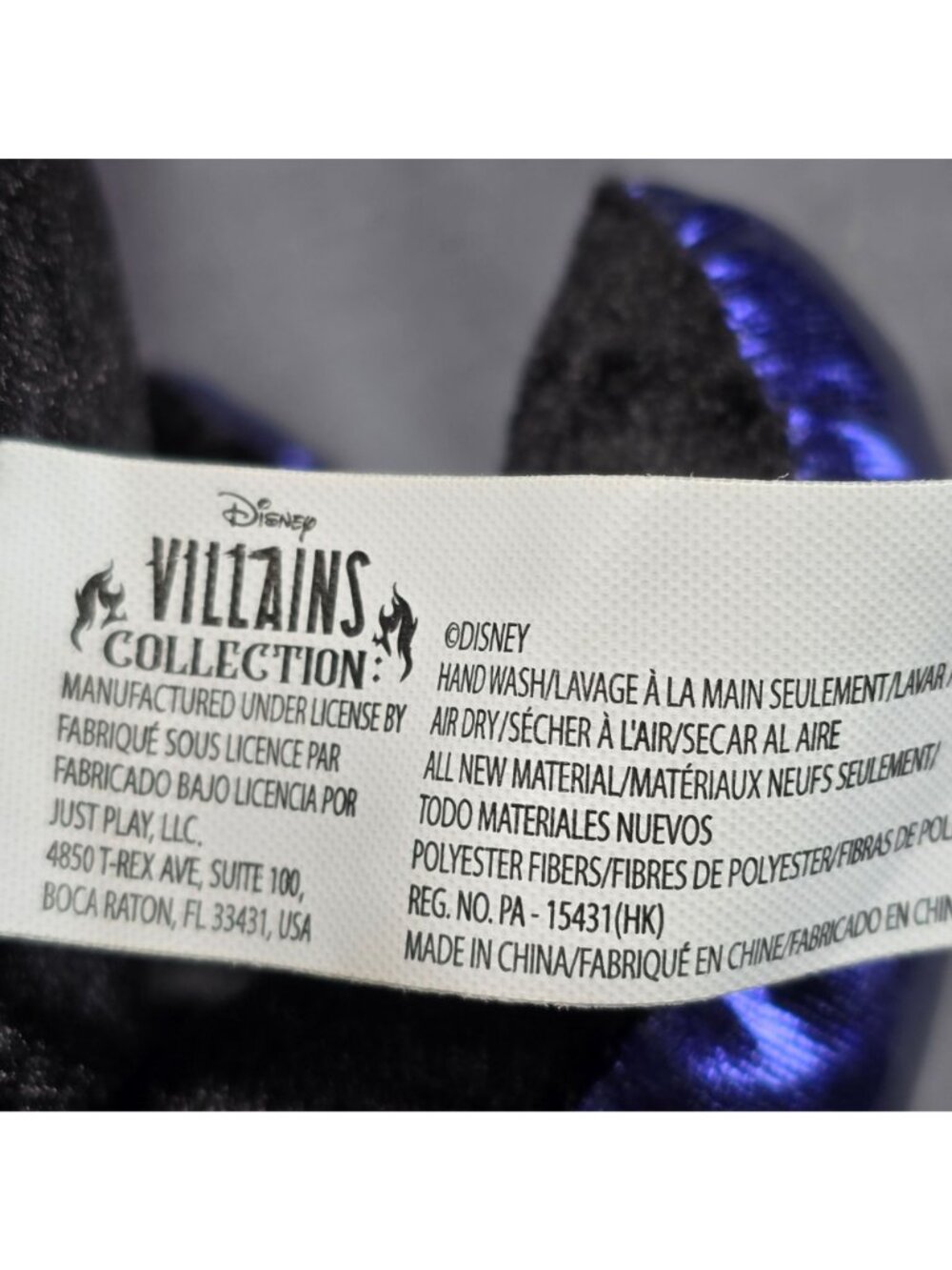 Disney Villains Plush Toy Ursula Purple & Black Polyester Fibers 12" Stuffed Dol - Picture 3 of 4